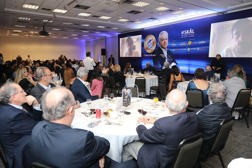 120 attendants at the Skål International Sao Paulo event in honor of Carlos Prado, nominated as SKÅL Personality in 2021.